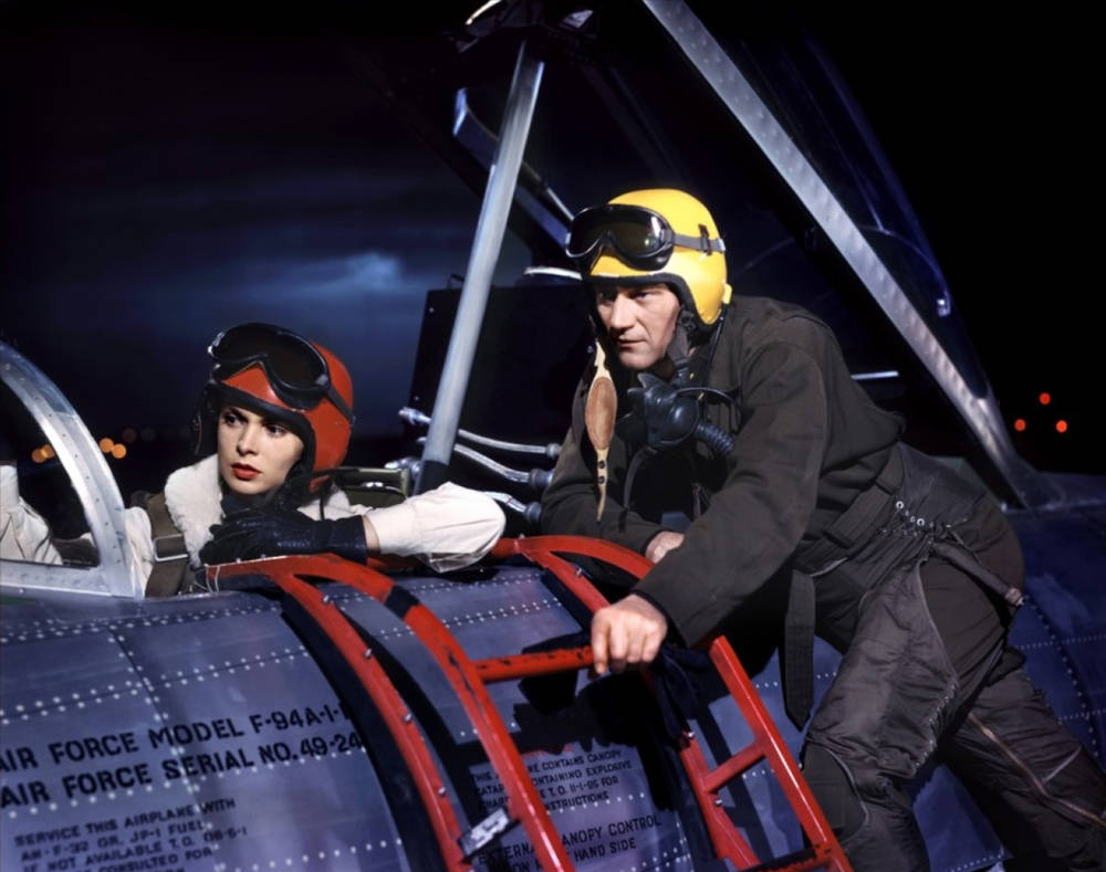 Janet Leigh and John Wayne in Jet Pilot